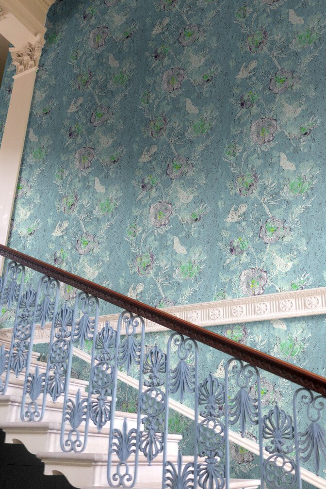 Nightingale Cork Wallpaper - Pale Blue - Timorous Beasties - DWN/NTGL/WSCF/02 - Premier Wallcovering