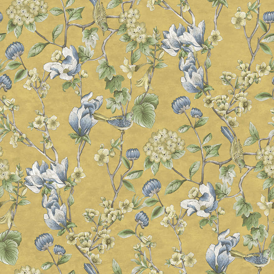 Nightingale Wallpaper - Ochre - Holden Décor - 91622 - Premier Wallcovering
