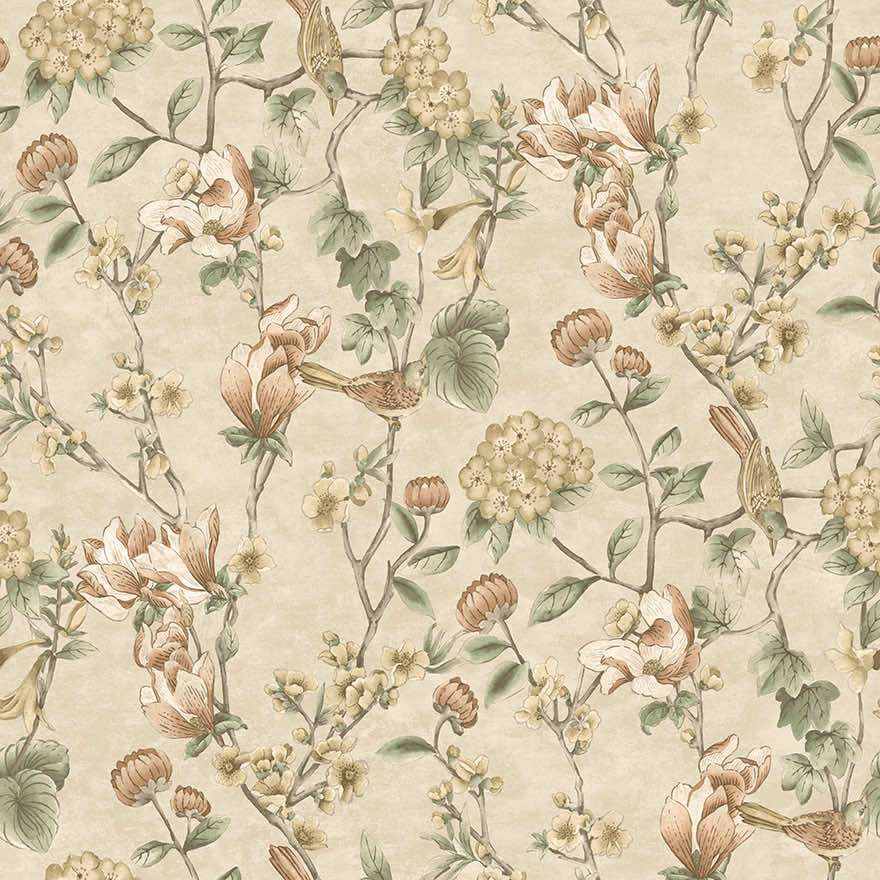 Nightingale Wallpaper - Cream - Holden Décor - 91620 - Premier Wallcovering