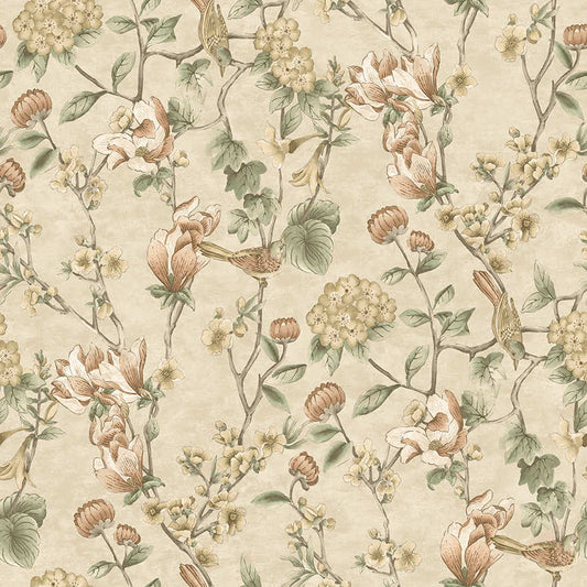Nightingale Wallpaper - Cream - Holden Décor - 91620 - Premier Wallcovering