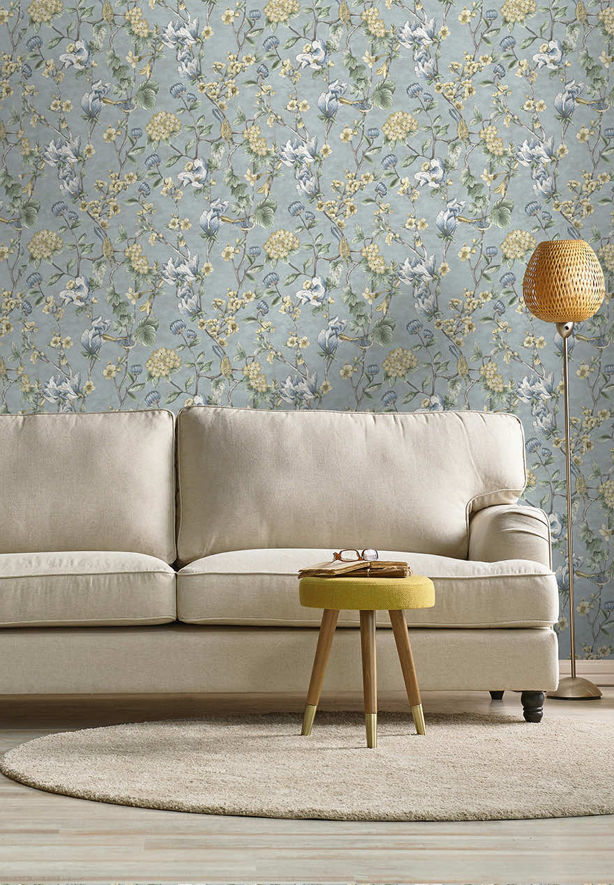 Nightingale Wallpaper - Blue - Holden Décor - 91623 - Premier Wallcovering