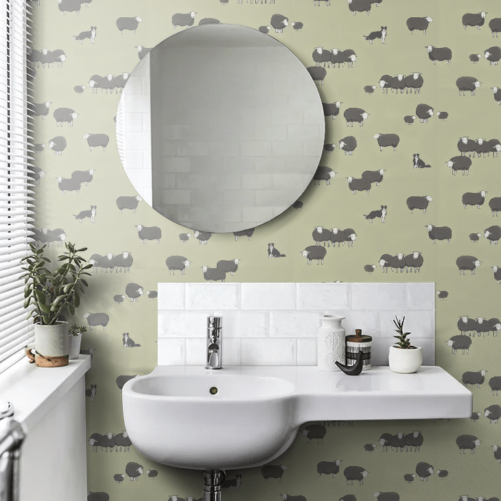 Nip & Lassie Wallpaper - Kitchen Green - Little Greene - 0231NIKITCH - Premier Wallcovering