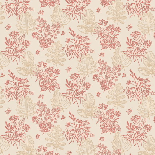 Norcombe Wallpaper - Red / Beige - Little Greene - 0271NRJAZZZ - Premier Wallcovering
