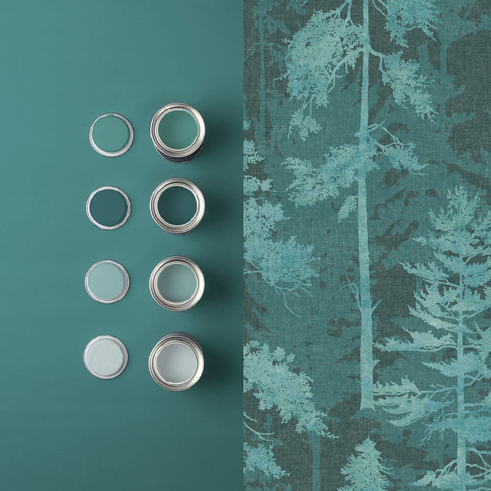 Norse Forest Wallpaper - Teal - Graham & Brown - 121428 - Premier Wallcovering
