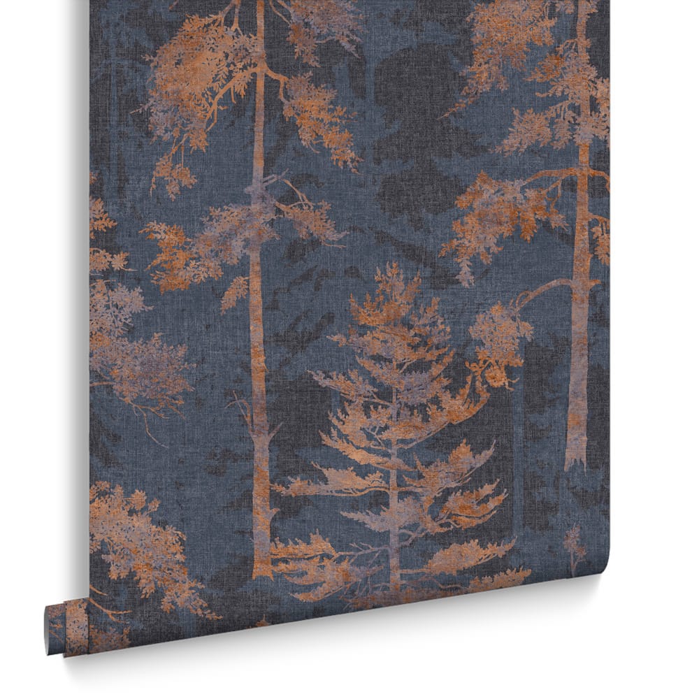 Norse Forest Wallpaper - Navy Bark - Graham & Brown - 121427 - Premier Wallcovering