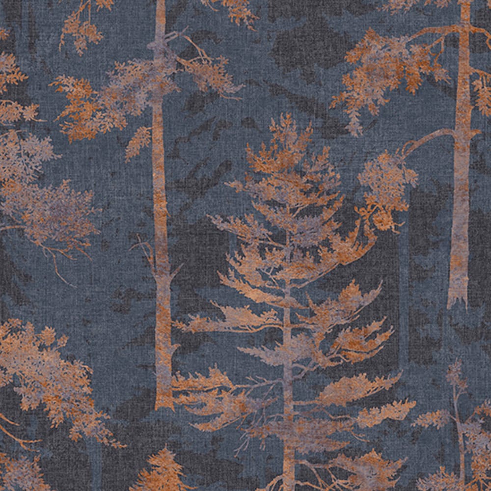 Norse Forest Wallpaper - Navy Bark - Graham & Brown - 121427 - Premier Wallcovering
