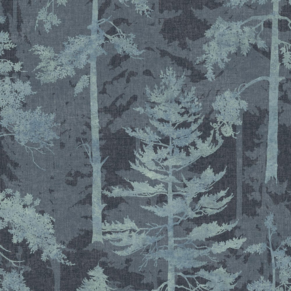 Norse Forest Wallpaper - Navy - Graham & Brown - 121426 - Premier Wallcovering
