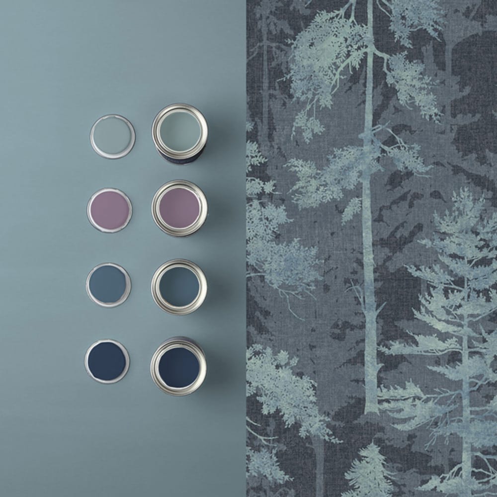 Norse Forest Wallpaper - Navy - Graham & Brown - 121426 - Premier Wallcovering