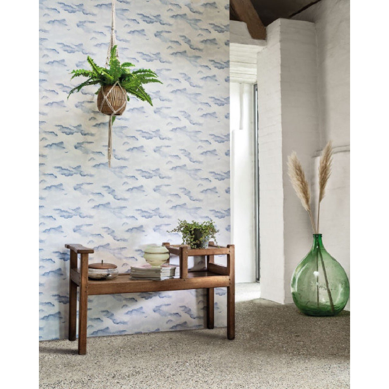Nubia Idylle Wallpaper - Bleu - Casadeco - 83876527 - Premier Wallcovering