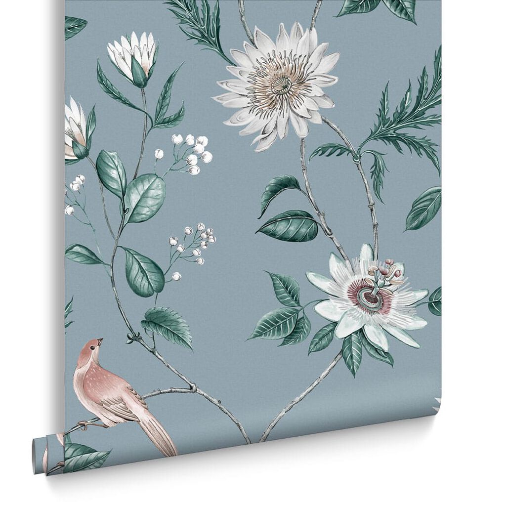 Nuit Wallpaper - Sky Blue - Graham & Brown - 115047 - Premier Wallcovering