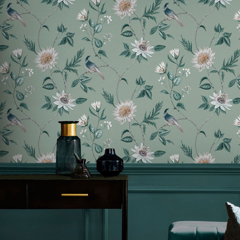 Nuit Wallpaper - Sage - Graham & Brown - 115046 - Premier Wallcovering