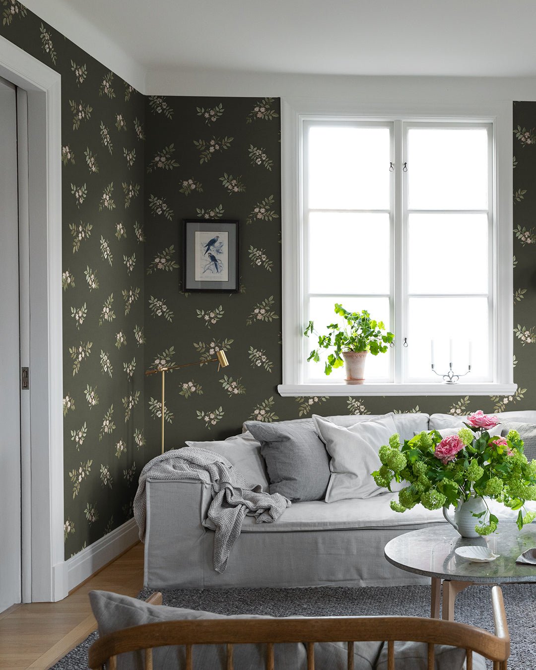 Nyponros Wallpaper - Black - Midbec - 43115 - Premier Wallcovering