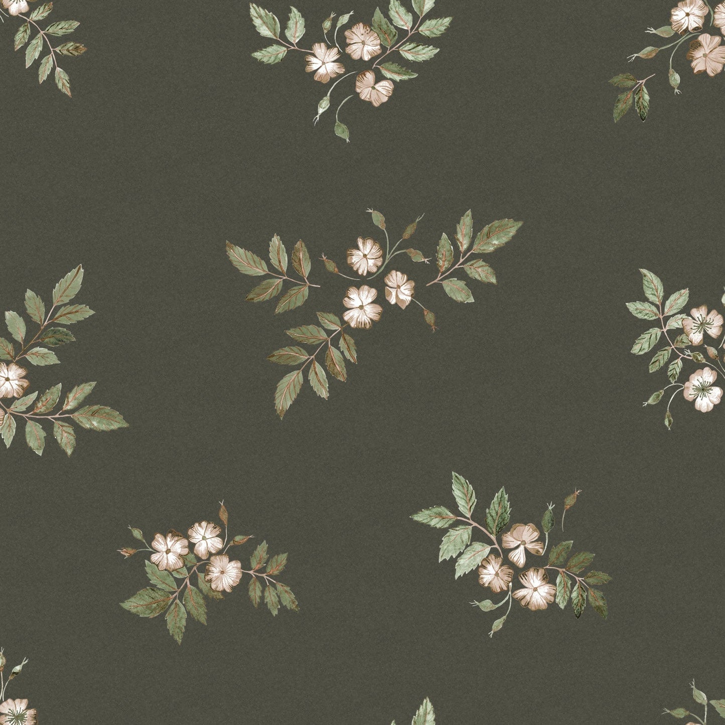 Nyponros Wallpaper - Black - Midbec - 43115 - Premier Wallcovering