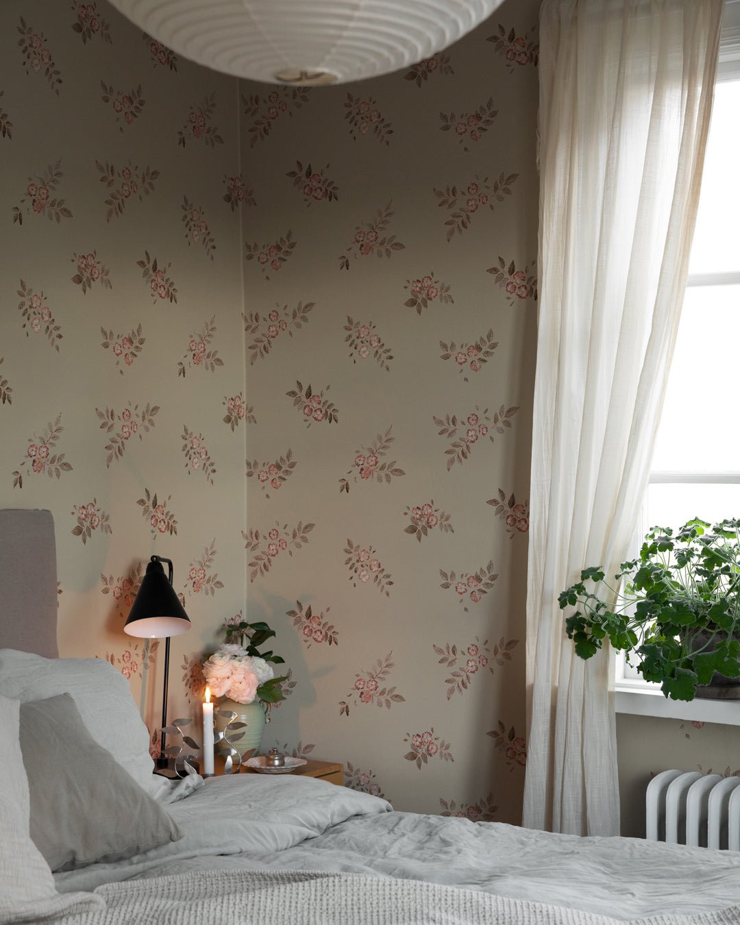 Nyponros Wallpaper - Soft Gray/Green - Midbec - 43113 - Premier Wallcovering