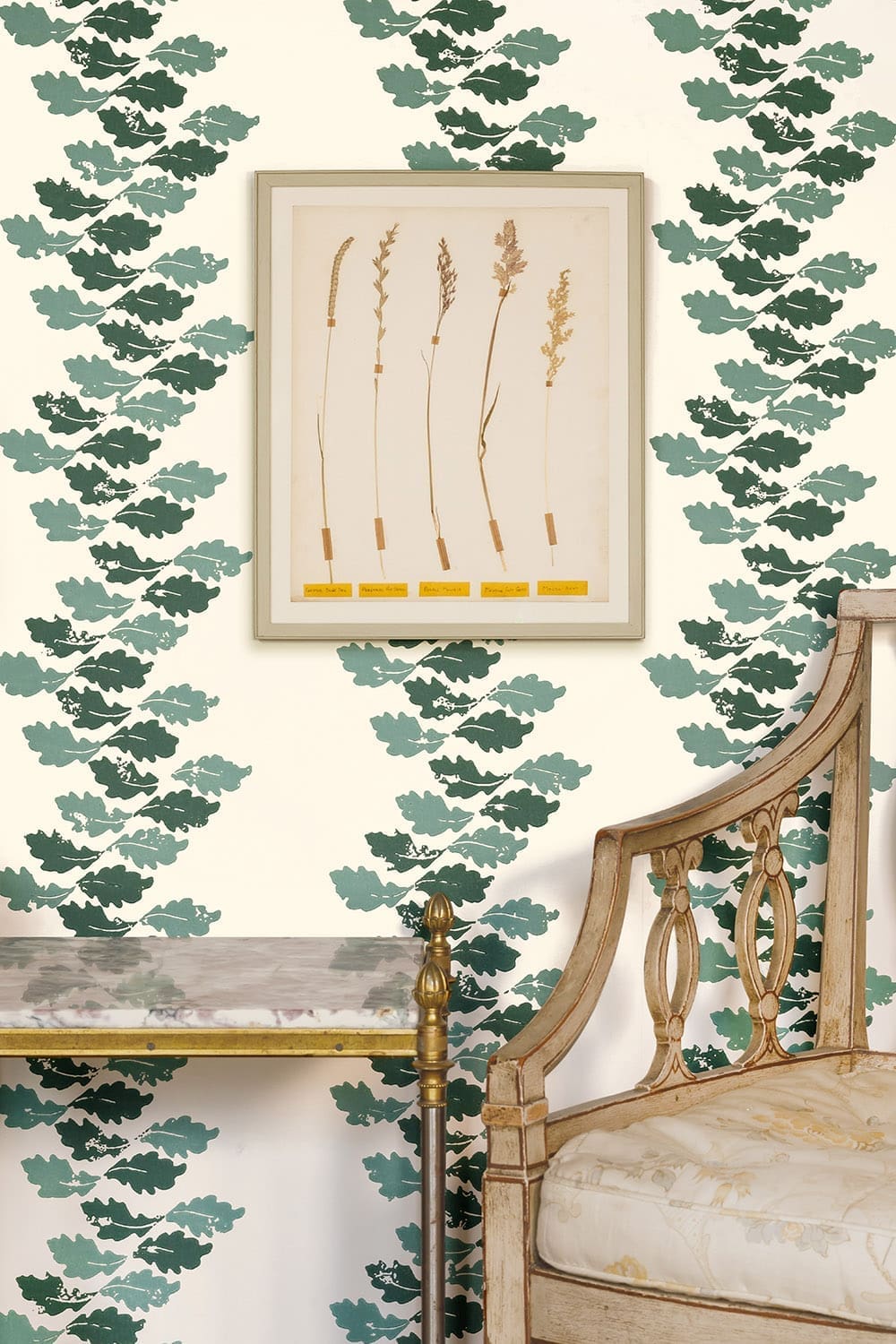 Oak Leaves Wallpaper - Green - BG2700101 - Barneby Gates - Premier Wallcovering