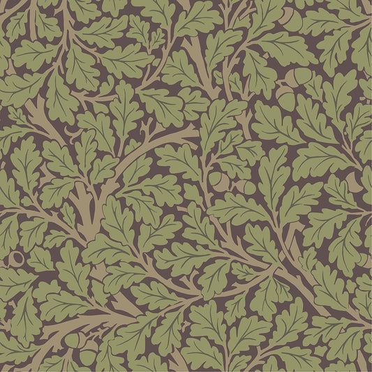 Oak Tree Wallpaper - Green / Purple - Midbec - 82029 - Premier Wallcovering
