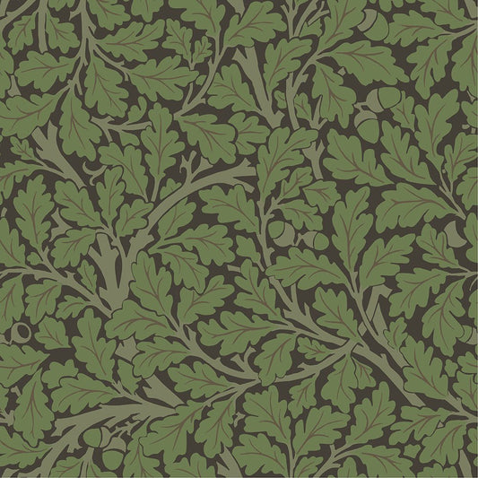 Oak Tree Wallpaper - Black / Green - Midbec - 82030 - Premier Wallcovering