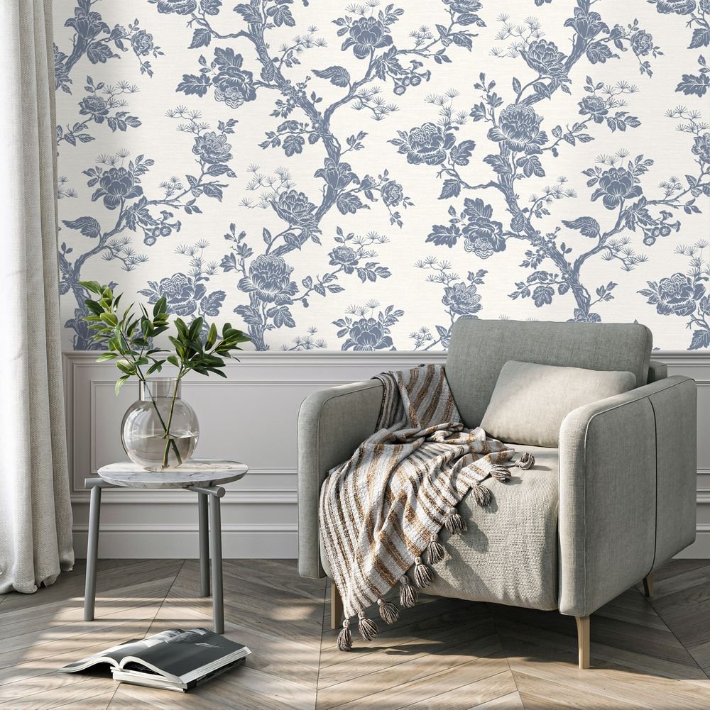 Oakminster Wallpaper - Ink Pool Blue - Timothy Wilman - TW2558 - Premier Wallcovering