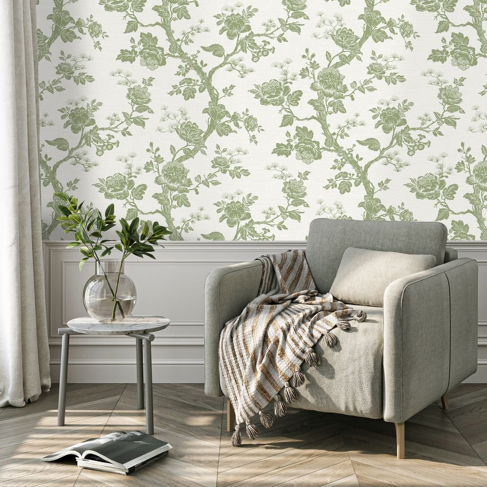 Oakminster Wallpaper - Misty Green - Timothy Wilman - TW2559 - Premier Wallcovering