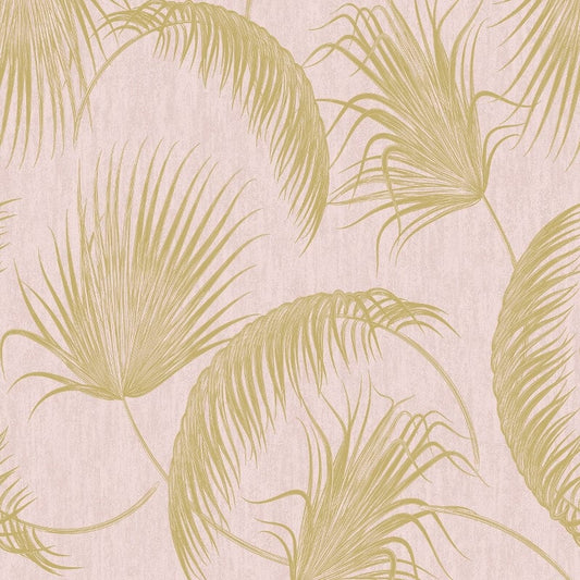 Oasis Leaves Metallic Wallpaper - Pink - SK Filson - SK20018 - Premier Wallcovering