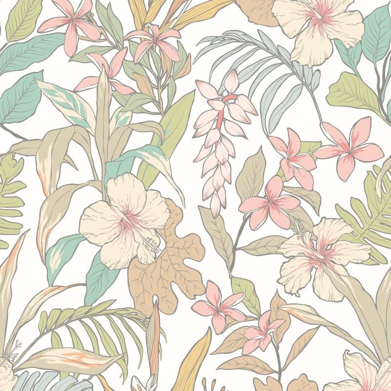 Oasis Wallpaper - Chalk/Sand - Hoopla Walls - HWA1208W - Premier Wallcovering