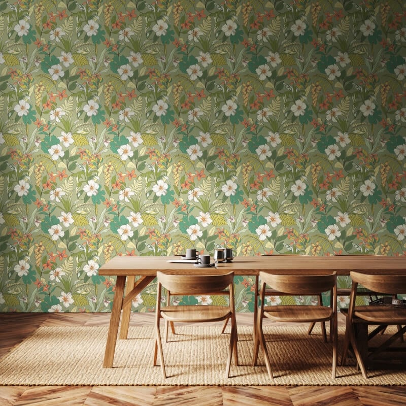 Oasis Wallpaper - Olive/Citrus - Hoopla Walls - HWA1204W - Premier Wallcovering