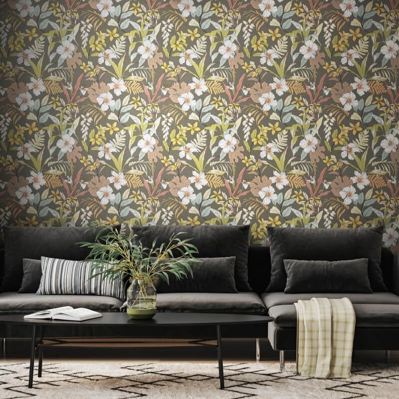 Oasis Wallpaper - Mink/Sage - Hoopla Walls - HWA1209W - Premier Wallcovering