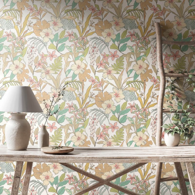 Oasis Wallpaper - Chalk/Sand - Hoopla Walls - HWA1208W - Premier Wallcovering