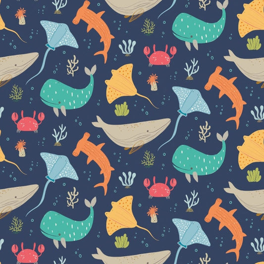 Ocean Adventure Wallpaper - Inky Mix - Hoopla Walls - HWA1300W - Premier Wallcovering