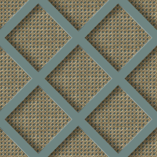 Ocean Panel Rattan Wallpaper - Natural - Superfresco Easy - 119805 - Premier Wallcovering