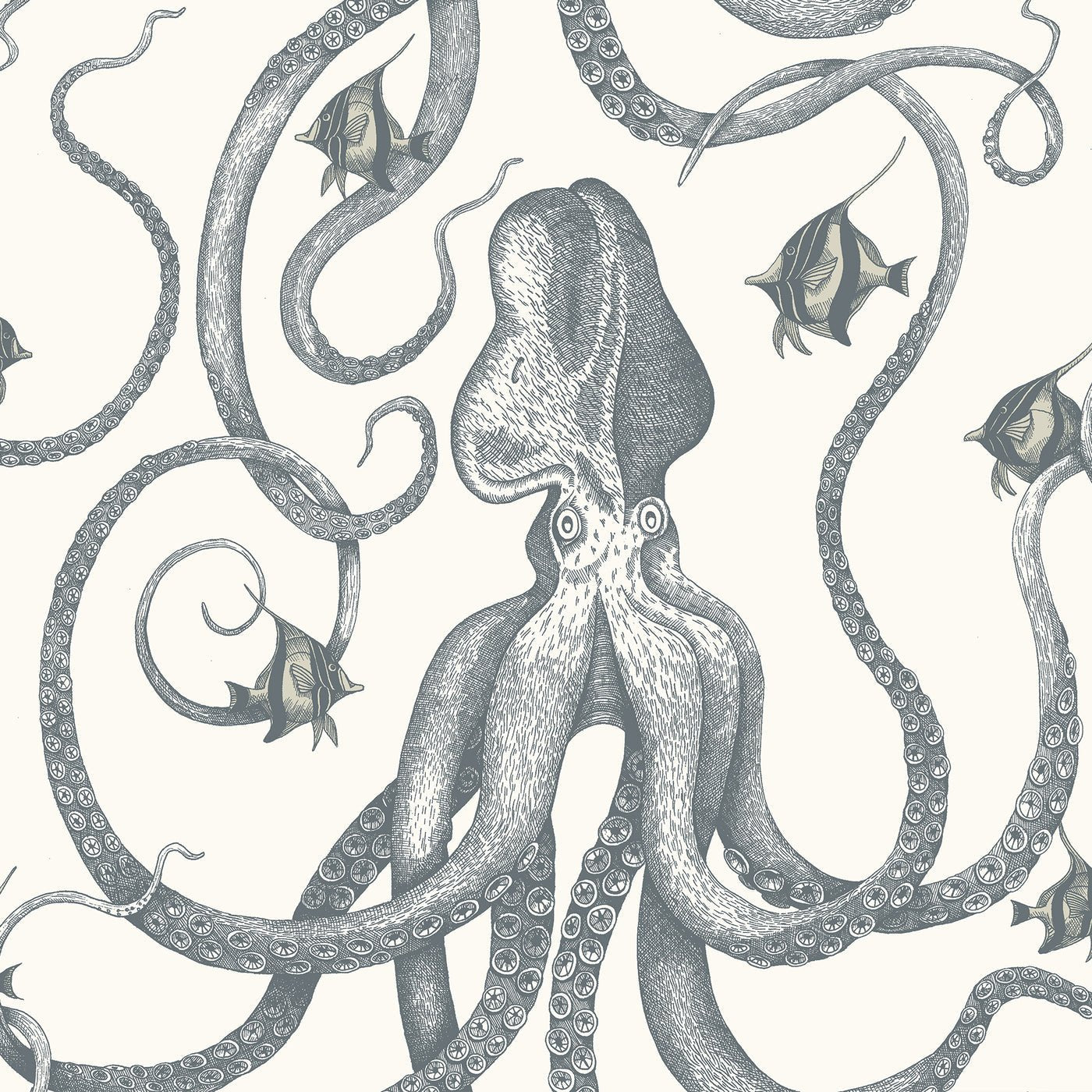 Octopoda Grand Wallpaper - Hilles White - Josephine Munsey - JMW-103031 - Premier Wallcovering