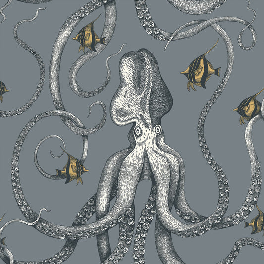 Octopoda Grand Wallpaper - Bude Blue - Josephine Munsey - JMW-103011 - Premier Wallcovering