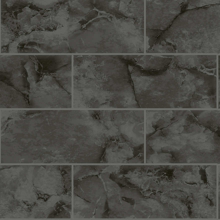 Odeon Tile Wallpaper - Charcoal - Holden Décor - 89390 - Premier Wallcovering