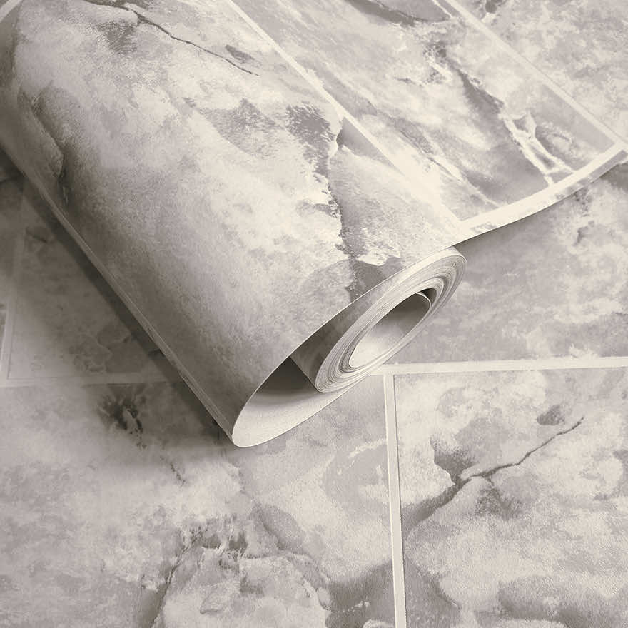 Odeon Tile Wallpaper - Dove - Holden Décor - 89391 - Premier Wallcovering