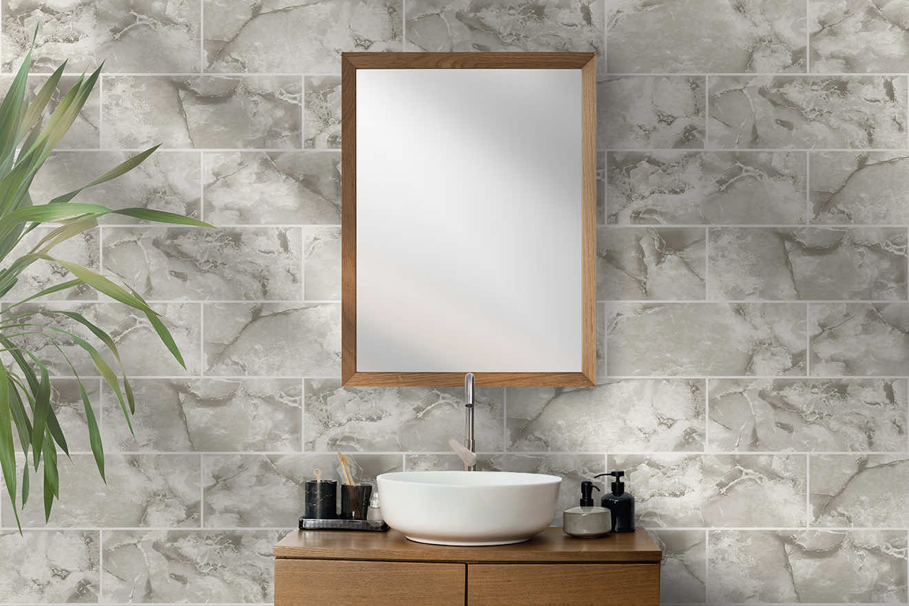 Odeon Tile Wallpaper - Neutral - Holden Décor - 89392 - Premier Wallcovering