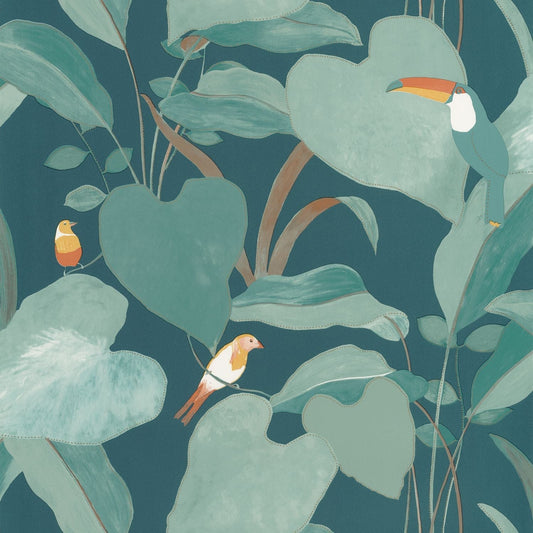 Odyssee Amazonia Wallpaper - Bleu Nuit - Caselio - 101426803 - Premier Wallcovering