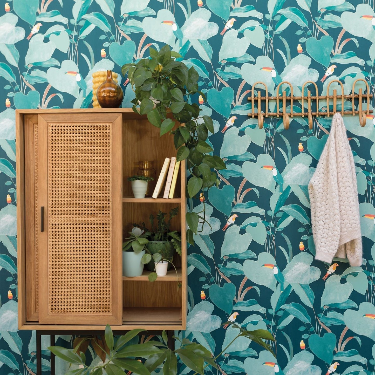 Odyssee Amazonia Wallpaper - Bleu Nuit - Caselio - 101426803 - Premier Wallcovering