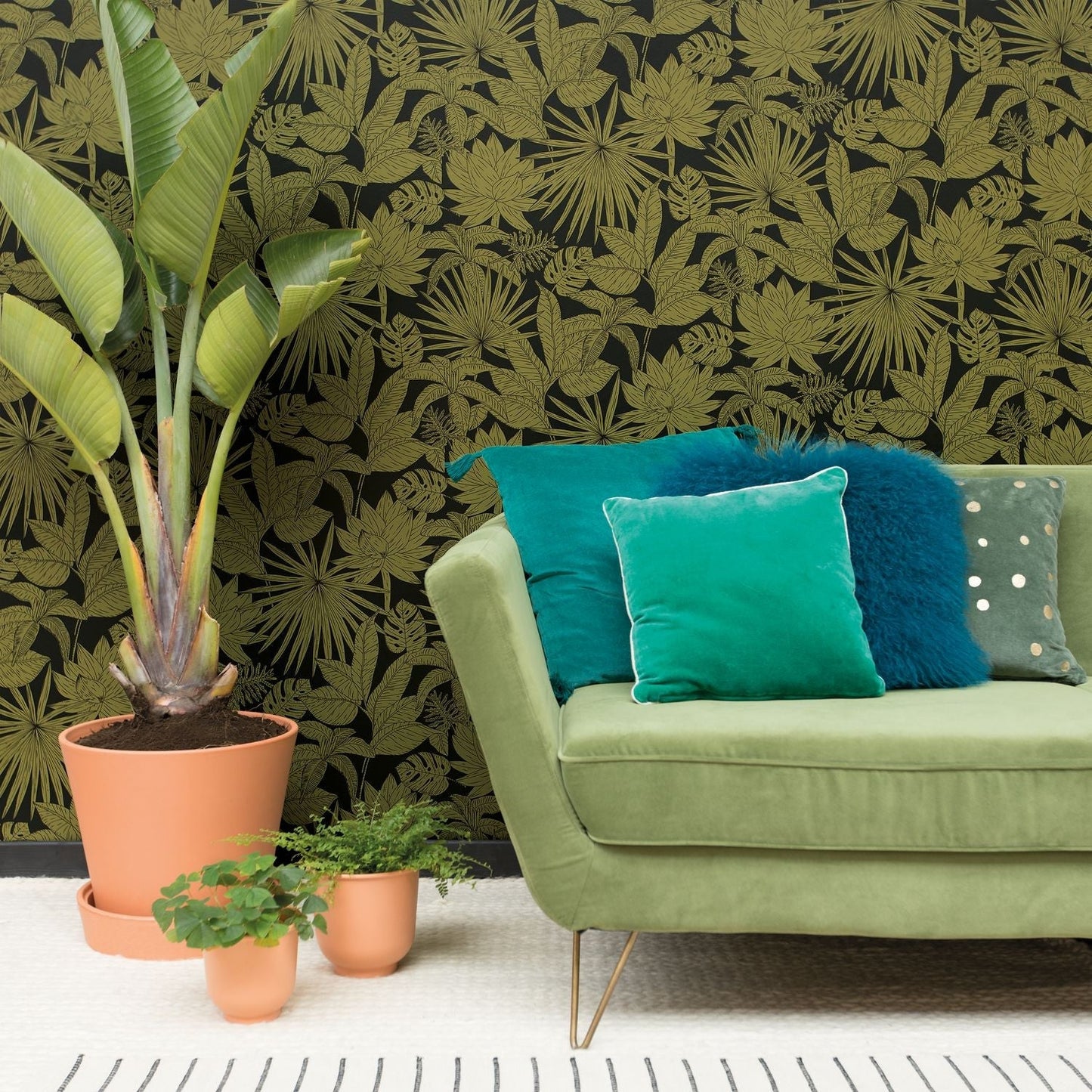 Odyssee Hawai Wallpaper - Kaki - Caselio - 101437402 - Premier Wallcovering