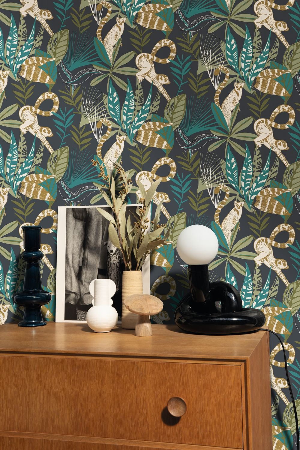 Odyssee Madagascar Wallpaper - Noir - Caselio - 101407922 - Premier Wallcovering