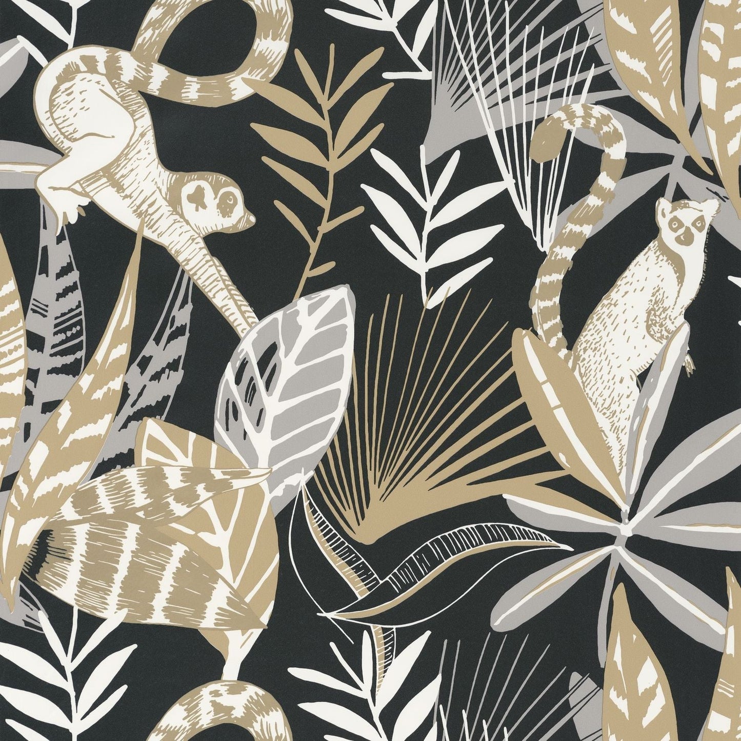 Odyssee Madagascar Wallpaper - Noir/ Beige - Caselio - 101409911 - Premier Wallcovering