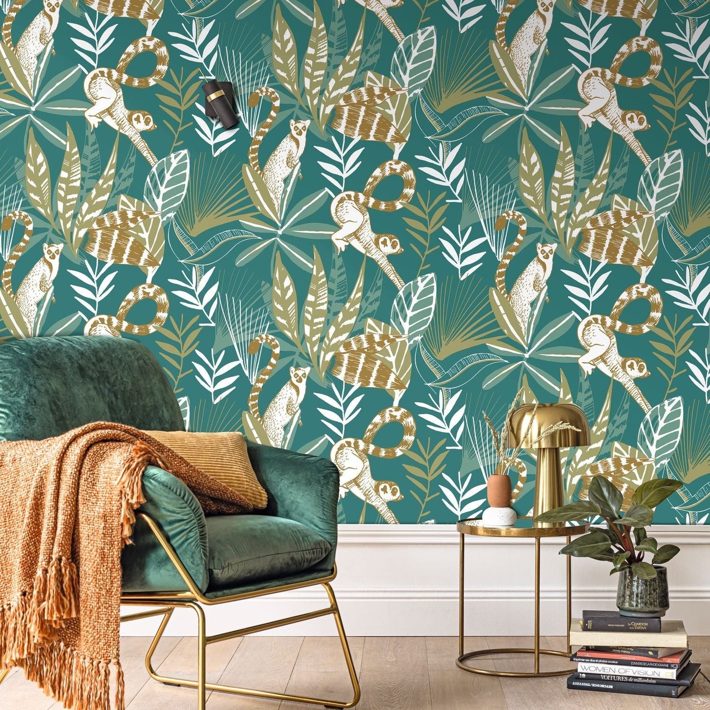 Odyssee Madagascar Wallpaper - Vert Emeraude - Caselio - 101407800 - Premier Wallcovering