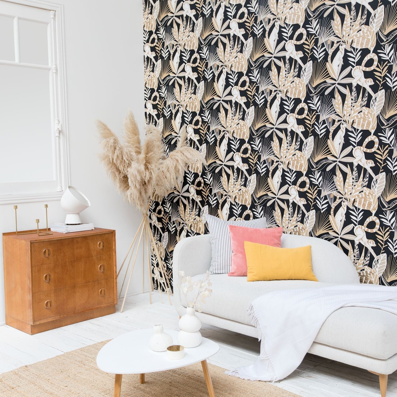 Odyssee Madagascar Wallpaper - Noir/ Beige - Caselio - 101409911 - Premier Wallcovering