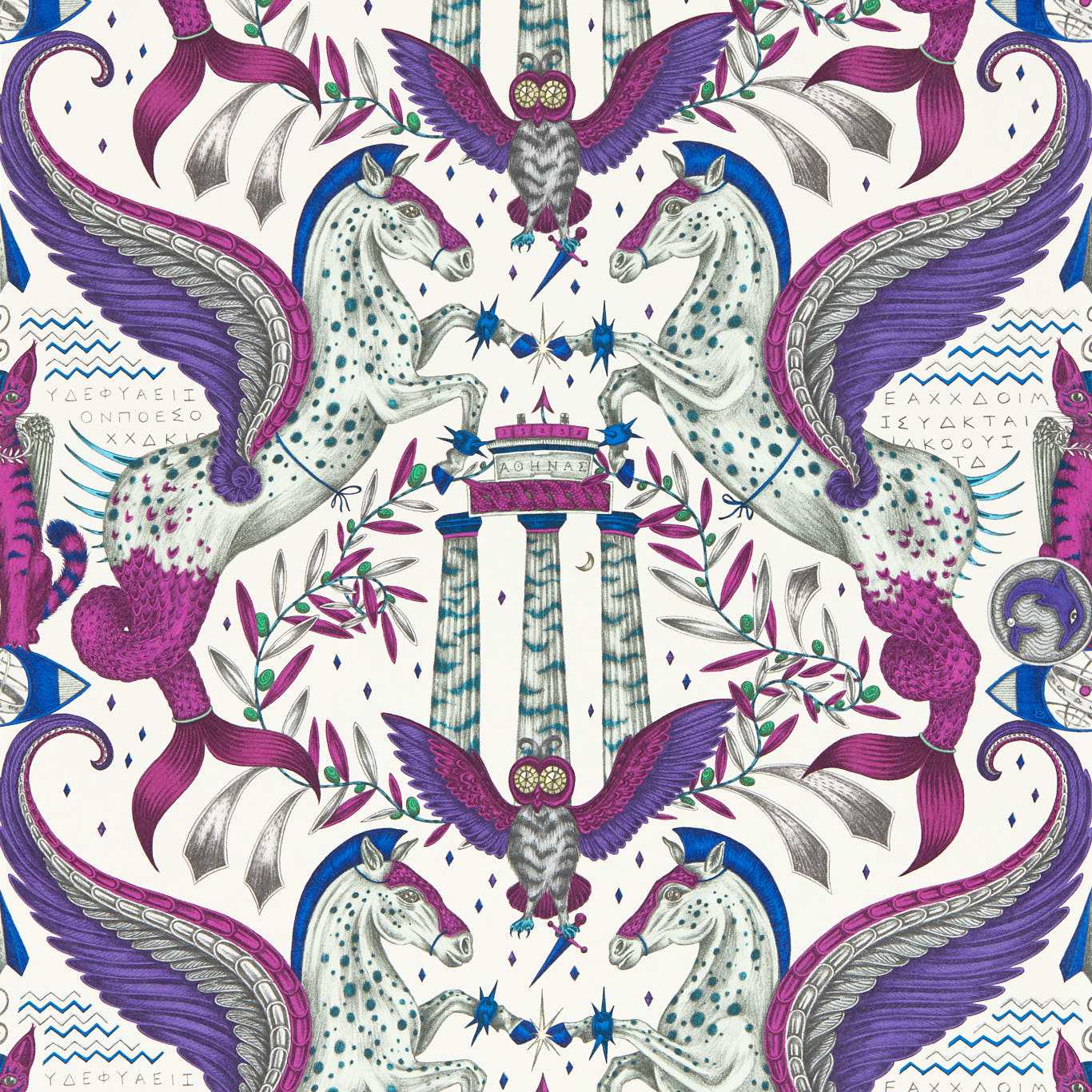 Odyssey Mythos Wallpaper - Violet - Clarke & Clarke - Emma J Shipley - W0215/03 - Premier Wallcovering