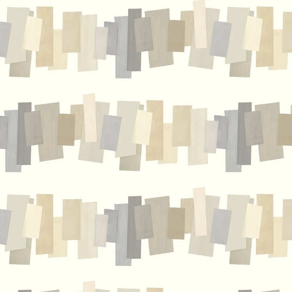 Offset Blocks Wallpaper - Stone - Ohpopsi - FRA50154W - Premier Wallcovering
