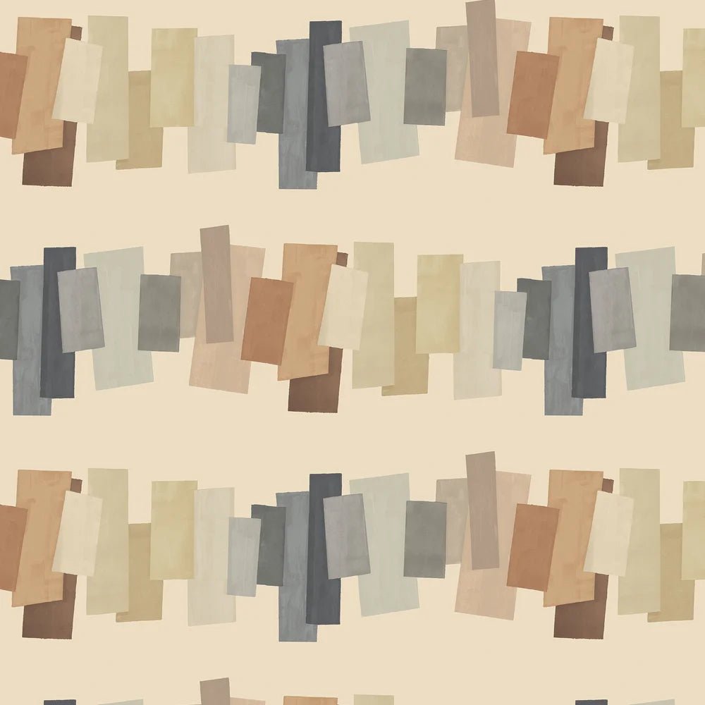 Offset Blocks Wallpaper - Gingerbread Latte - Ohpopsi - FRA50153W - Premier Wallcovering