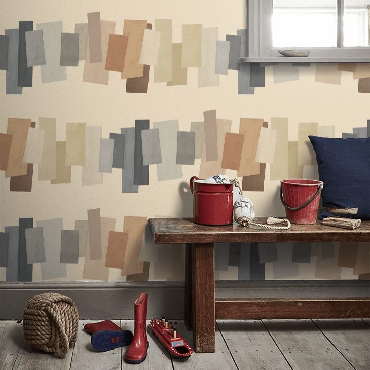Offset Blocks Wallpaper - Gingerbread Latte - Ohpopsi - FRA50153W - Premier Wallcovering