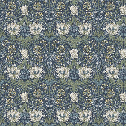Ogee Flora Wallpaper - Navy Blue - NextWall - NW48202 - Premier Wallcovering