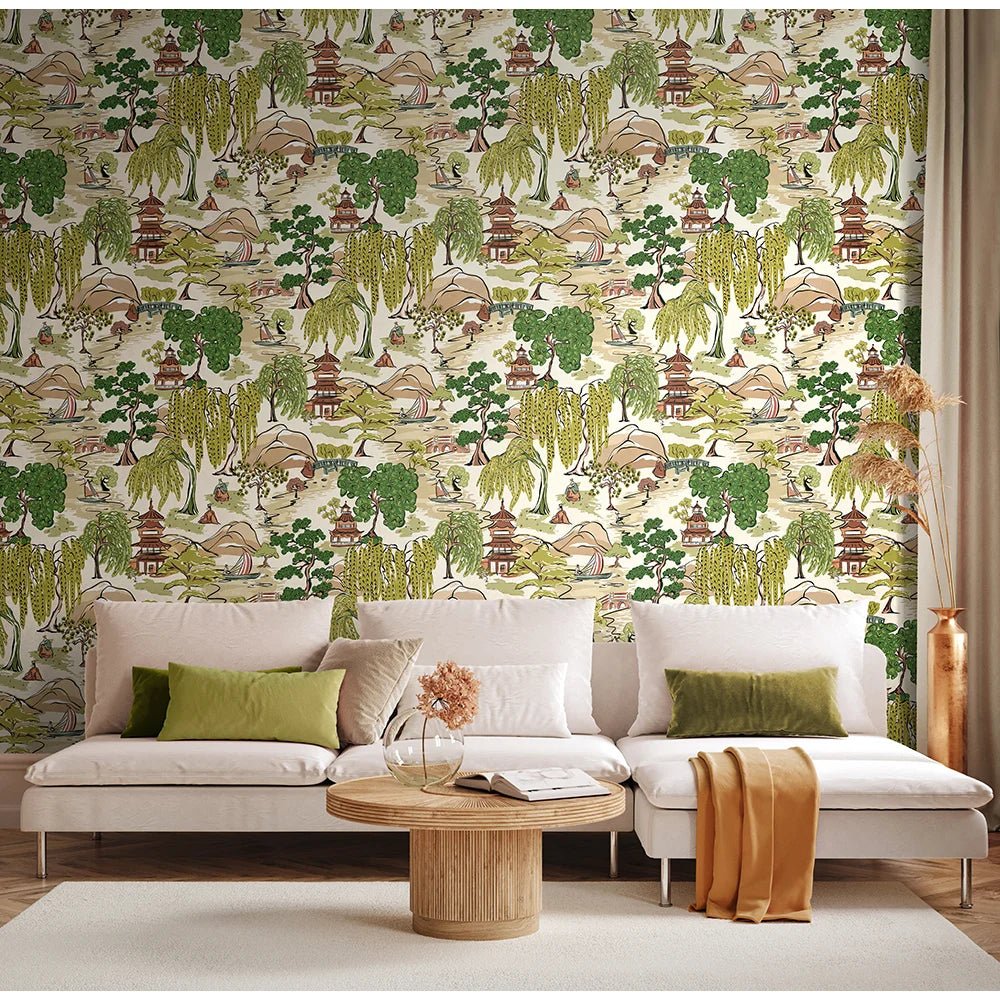 Oka Wallpaper - Evergreen - Ohpopsi - HAN50102W - Premier Wallcovering