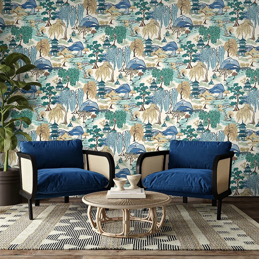 Oka Wallpaper - Indigo - Ohpopsi - HAN50103W - Premier Wallcovering