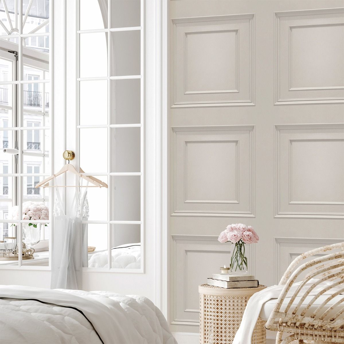 Oliana Panel Wallpaper - Dark Cream - Belgravia - 8493 - Premier Wallcovering